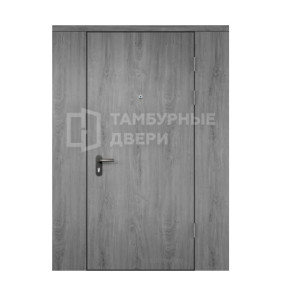 Дверь в тамбур глухая с перегородкой МДФ — ламинат ТД-52